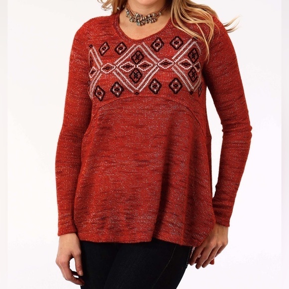 Roper Studio West Fiery Spirit Long Sleeve Tunic - Picture 1 of 9
